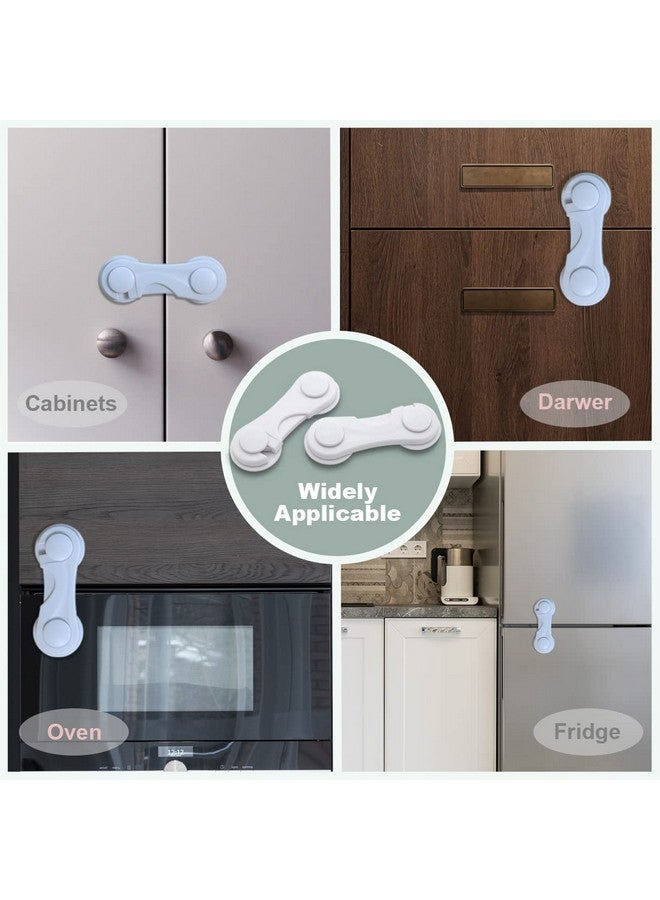 Cabinet Door Locks For Baby Proof And Child Safety 10 Pack Cabinet Locks With Adhesive For Drawer Cupboards Fridge Closet And Pantry Childproof Door Latch For Protecting Kids (White10Pcs)