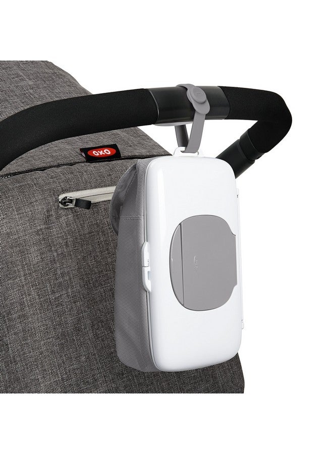 Tot Onthego Wipes Dispenser With Diaper Pouch Gray