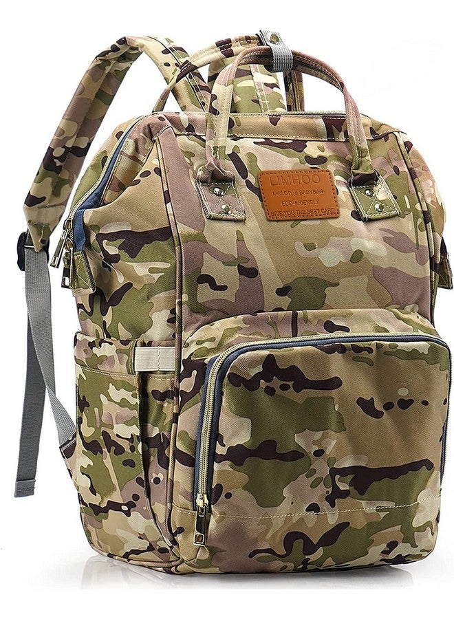 Diaper Bag Backpack For Men Dad Waterproof Large Canvas Camo Nappy Bags Baby Care Bag (Camo)