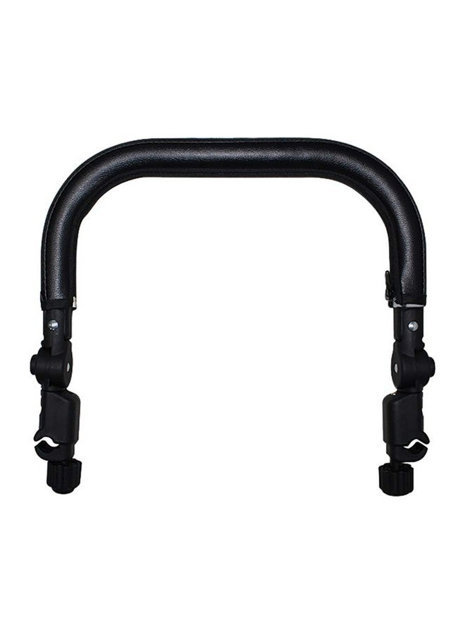 Baby Stroller Armrest Black Pu Leather Bumper Universal Handle Detachable Stroller Rod Replacement Stroller Bumper