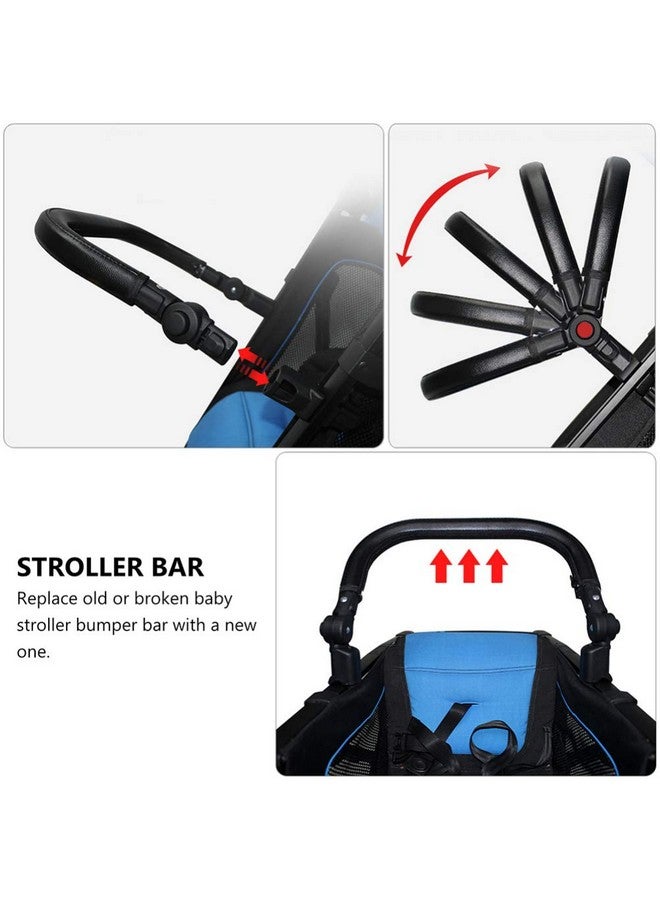 Baby Stroller Armrest Black Pu Leather Bumper Universal Handle Detachable Stroller Rod Replacement Stroller Bumper