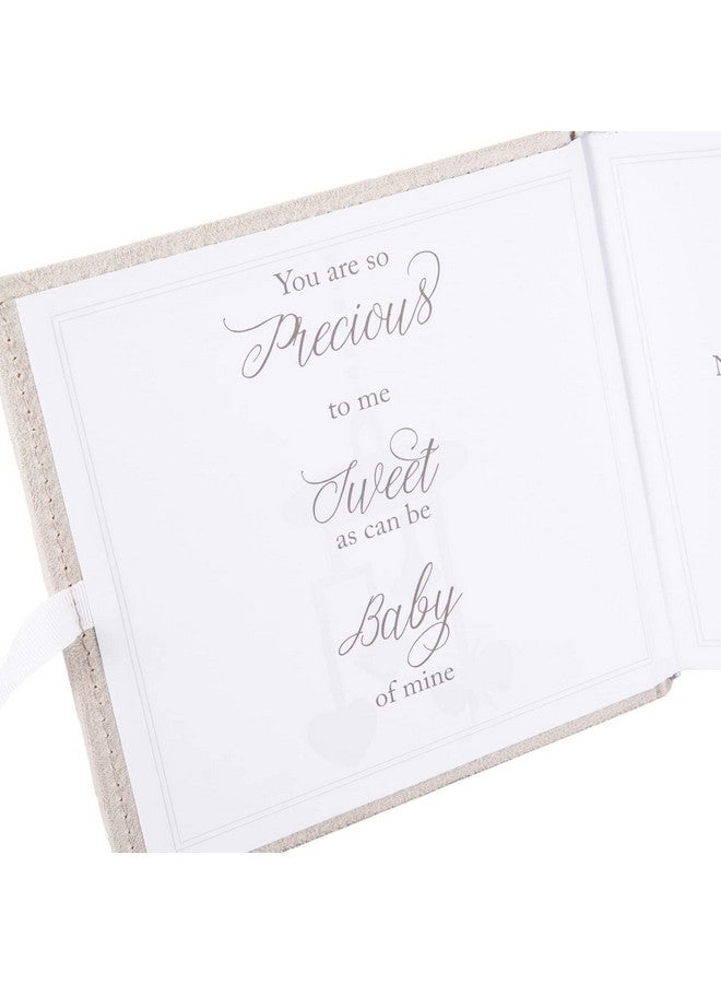 Cute And Beautiful Neutral Grey Suede Baby Shower Photo Album 80 Spaces For 4X6 Photos ; White Moon And Stars