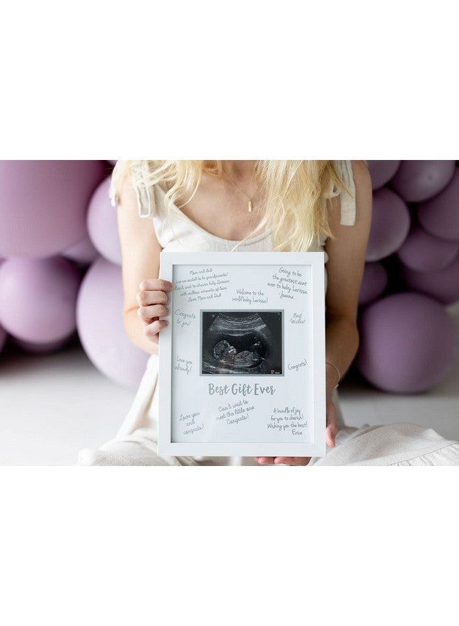 Sonogram Signature Frame Guest Book Ultrasound Picture Keepsake Gender Neutral Baby Shower Party Decor Gift For Expecting Moms Alternative Guest Book White With Included Marker