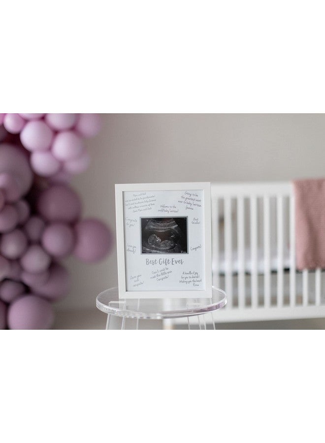 Sonogram Signature Frame Guest Book Ultrasound Picture Keepsake Gender Neutral Baby Shower Party Decor Gift For Expecting Moms Alternative Guest Book White With Included Marker