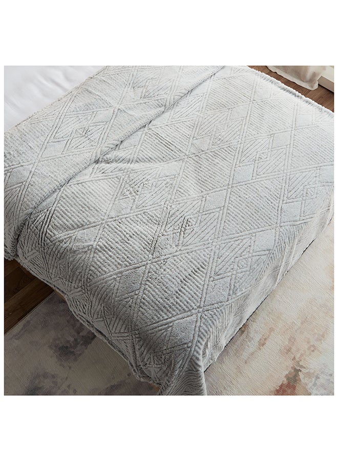 Edure Embossed Bottom Printed Twin Blanket 150x220 cm