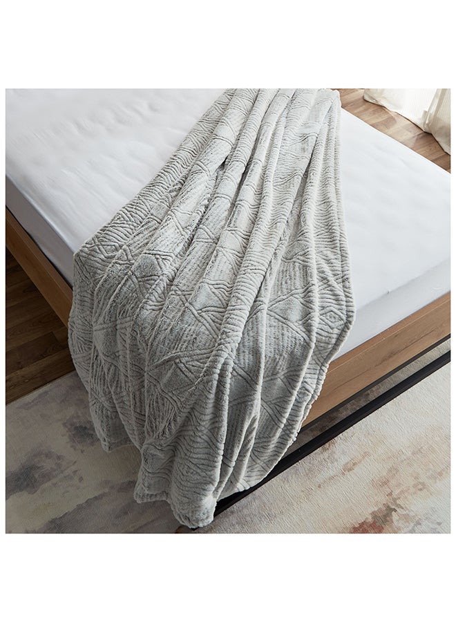 Edure Embossed Bottom Printed Twin Blanket 150x220 cm