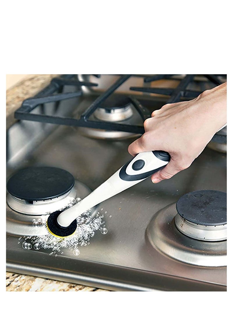 Electric Cleaning Brush Set, Durable Sonic Sink Scrubber with 4 Head Tool Power Brush, Handheld Small Scrub Brushes, for Deep Crevice