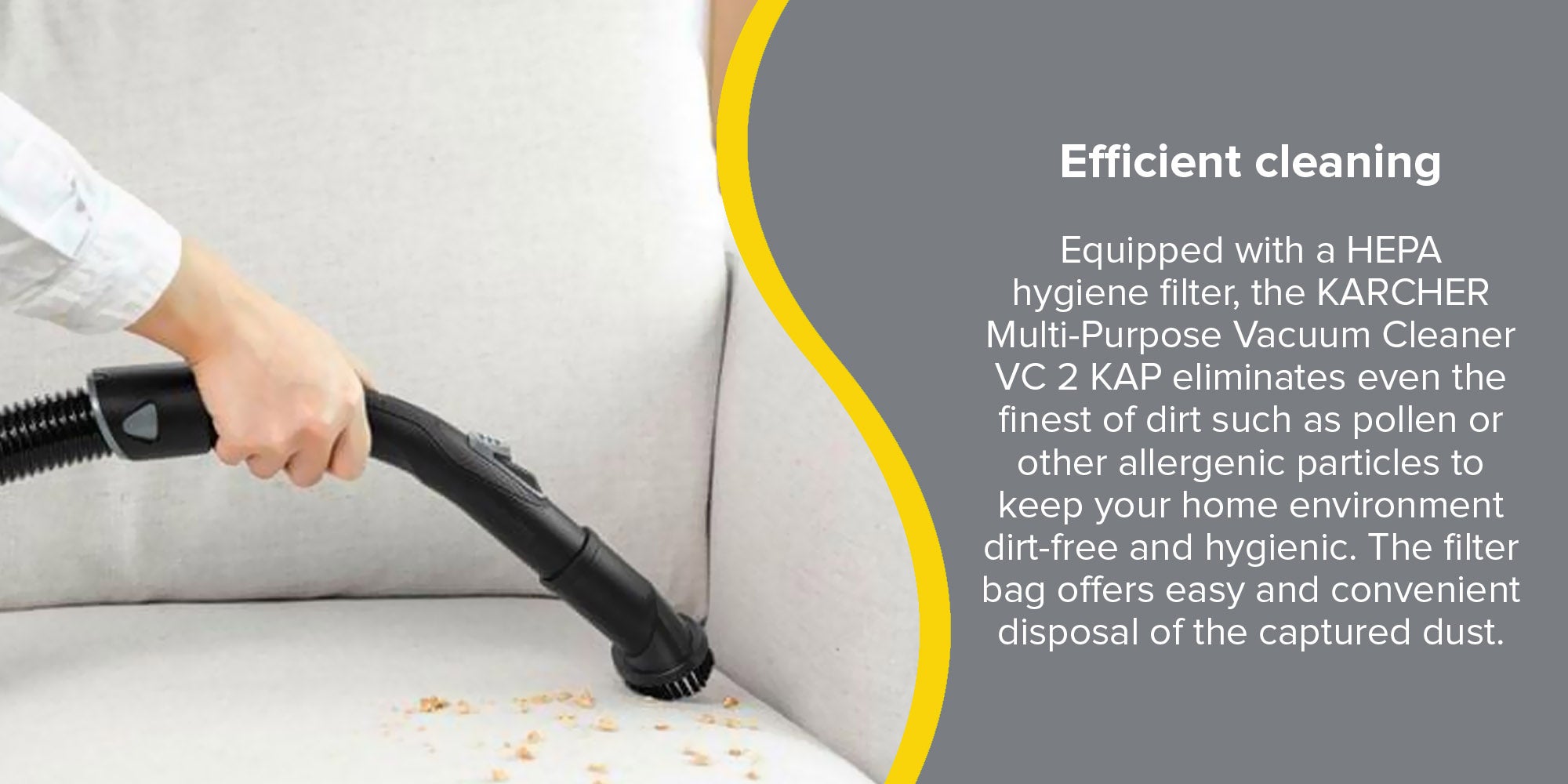 Multi Purpose Vacuum Cleaner 2.8 L 700 W VC 2 KAP Yellow/Black