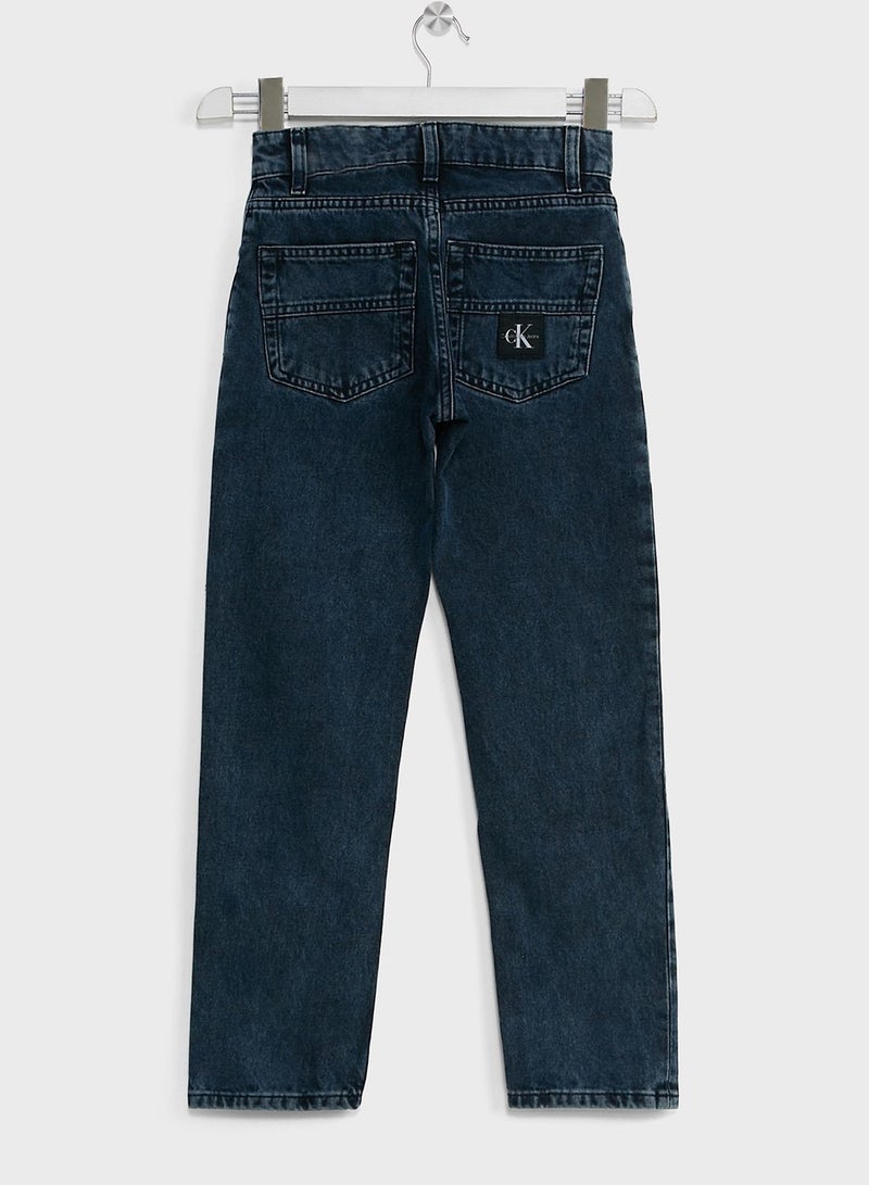 Kids Mid Wash Straight Fit Jeans