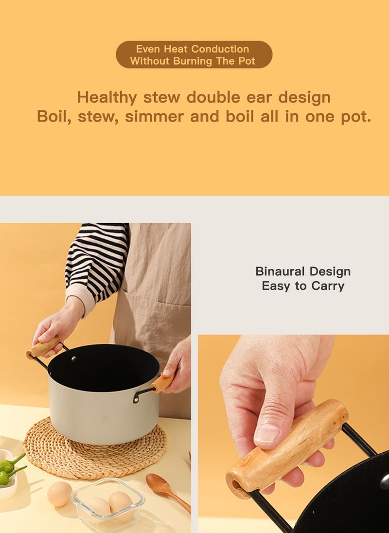 5-Piece Medical Stone Non-Stick Pot Set Wok Soup Pot Frying Pan 22/26/30CM