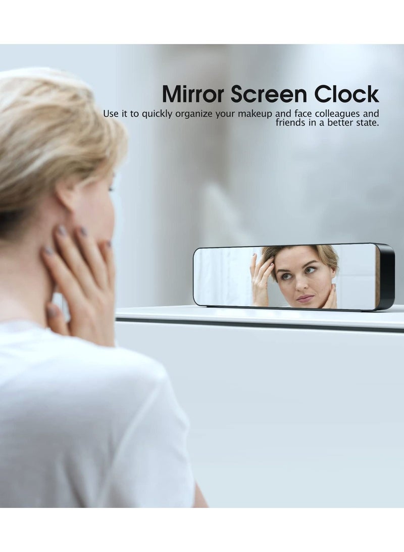 Digital Clock for Bedrooms Plug-in Alarm Clock, Day Calendar Chargable Desk Snooze Mode Custom Brightness Loud Radio Office Table