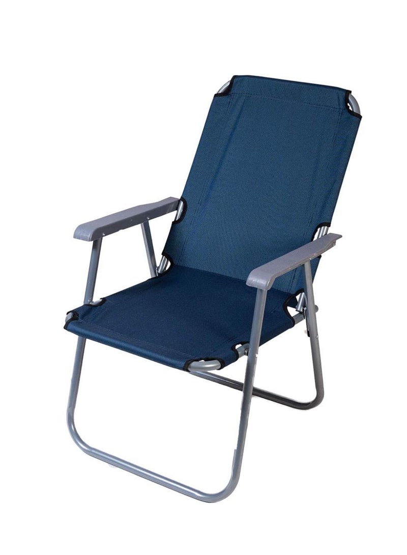 Folding Camping Chair Beach Chair For Outdoor Foldable Chair For Garden Balcony Or Festivals Outdoor Collapsible Chair As Fishing Chair Or Festival Chair L90XW75XH55CM Dark Blue