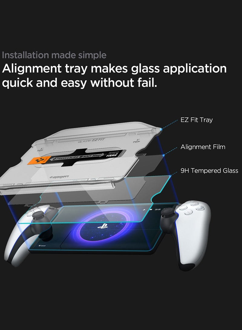 Glastr Ez Fit for PlayStation Portal Remote Player Screen Protector Premium Tempered Glass with Easy Install Kit