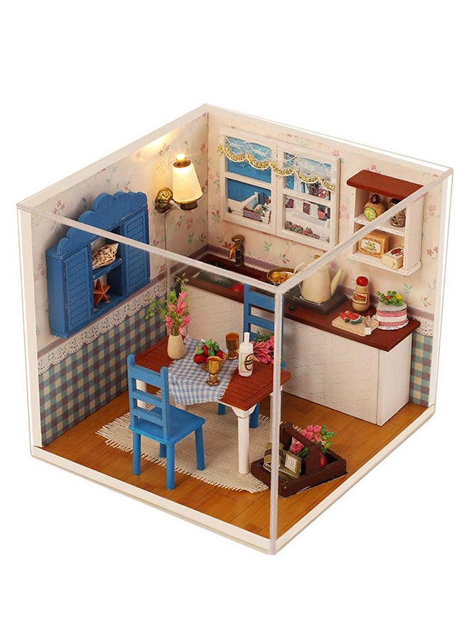 DIY Miniature Doll House With LED Furniture
