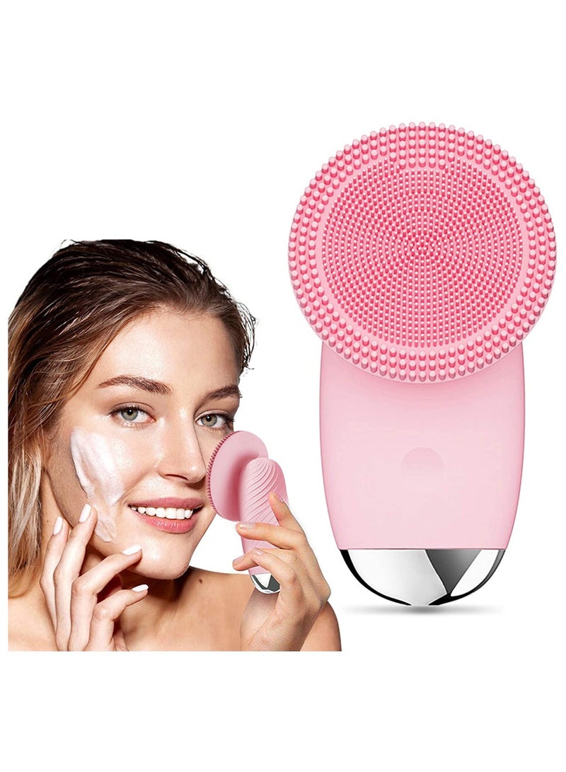 SYOSI Sonic Facial Cleansing Brush, Soft Silicone Waterproof Face Cleanser Bamboo Charcoal Wireless Charging Travel Size Massager for Makeup Remover, Deep Cleaning, Exfoliating, Anti Aging
