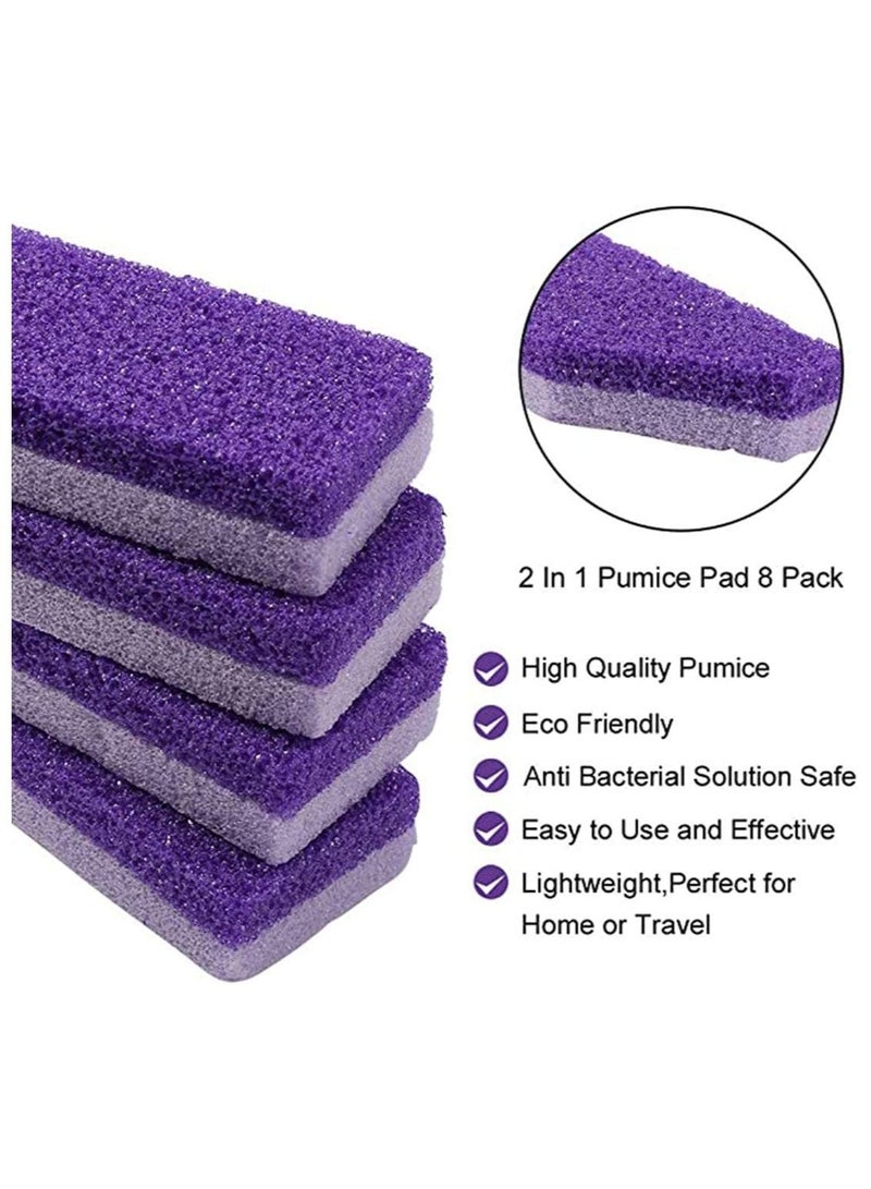 8 Pcs Double Sided Pumice Stone Callus, Hard Skin Callus Remover and Scrubber Pedicure Tools Foot File for Feet Hands Exfoliator Block