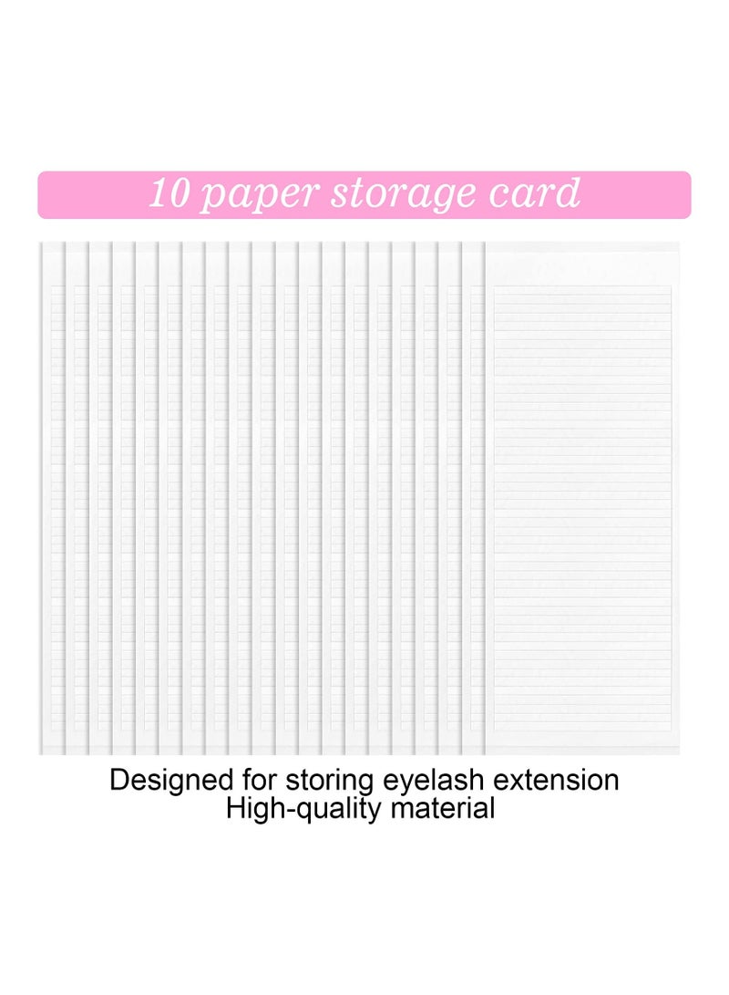 500 Pieces False Eyelash Fans Paper Tape Holder with Double Faced Transparent Adhesive Fast Fan Make for Volume Extensions Tools Extension Storage