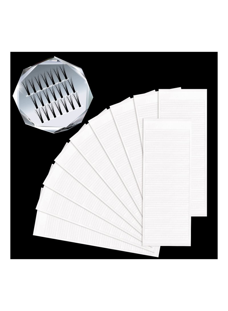500 Pieces False Eyelash Fans Paper Tape Holder with Double Faced Transparent Adhesive Fast Fan Make for Volume Extensions Tools Extension Storage