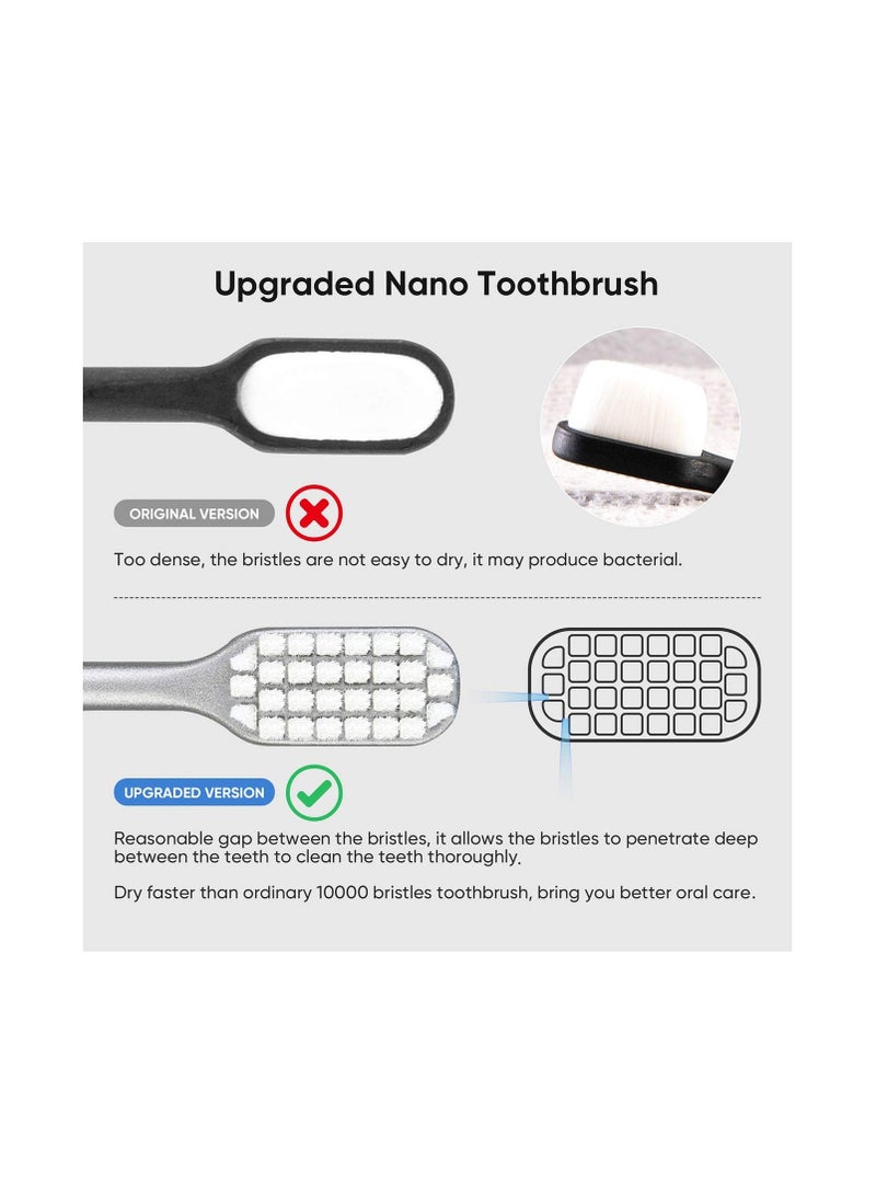 Ultra Soft Nano Toothbrush, for Sensitive Teeth and Gums Care, Extra Silko Toothbrush Adults People with Braces, Good Cleaning Effect, Oral Gum Recession(4 Count)