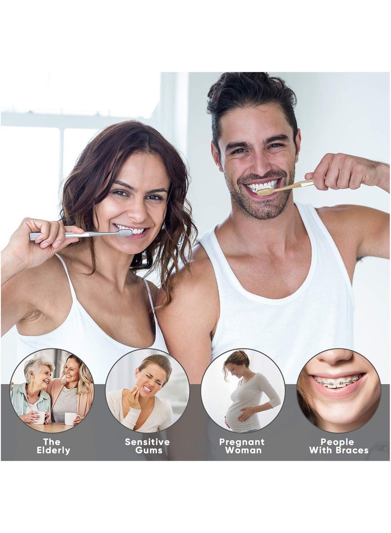 Ultra Soft Nano Toothbrush, for Sensitive Teeth and Gums Care, Extra Silko Toothbrush Adults People with Braces, Good Cleaning Effect, Oral Gum Recession(4 Count)