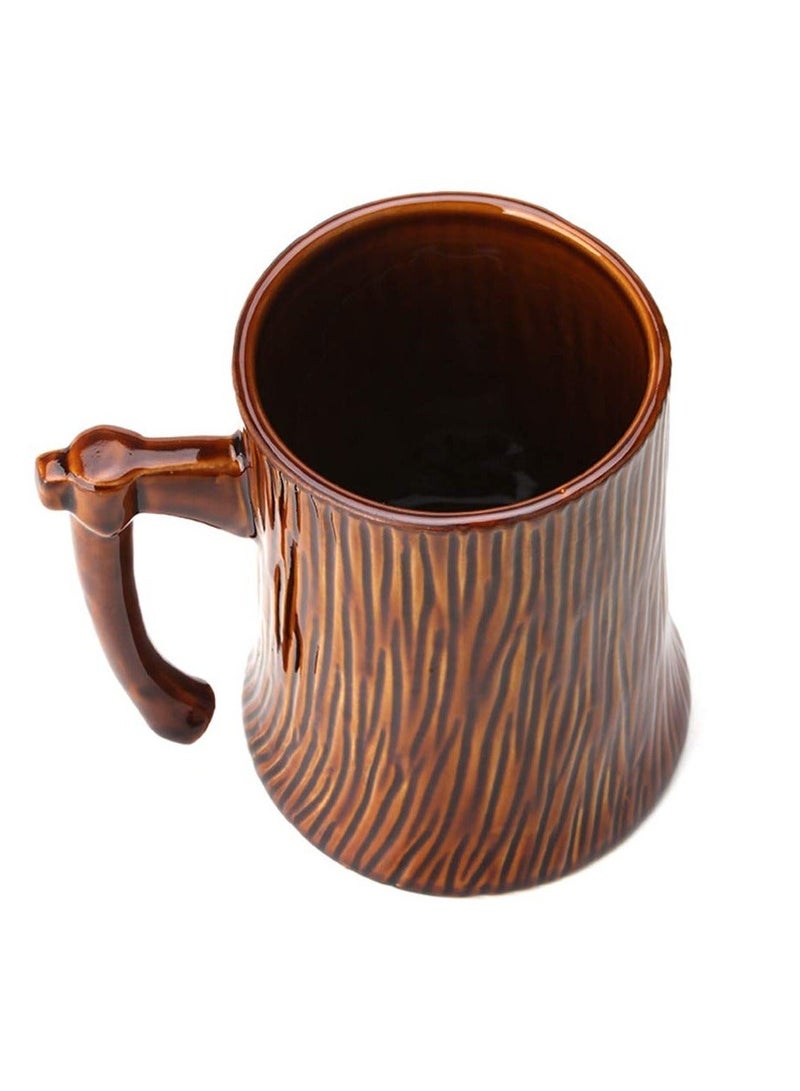 SYOSI Ceramic Funny Coffee Mug, Stump Axe Shape, Creative Breakfast Milk Water Cup, Office Birthday Gift Cup Present, 600ml