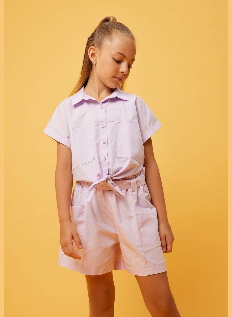 Girl Woven Short Sleeve Shirt