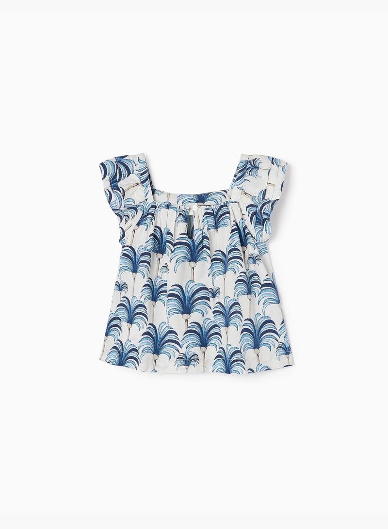 Zippy Cotton Top For Girls Palm Trees