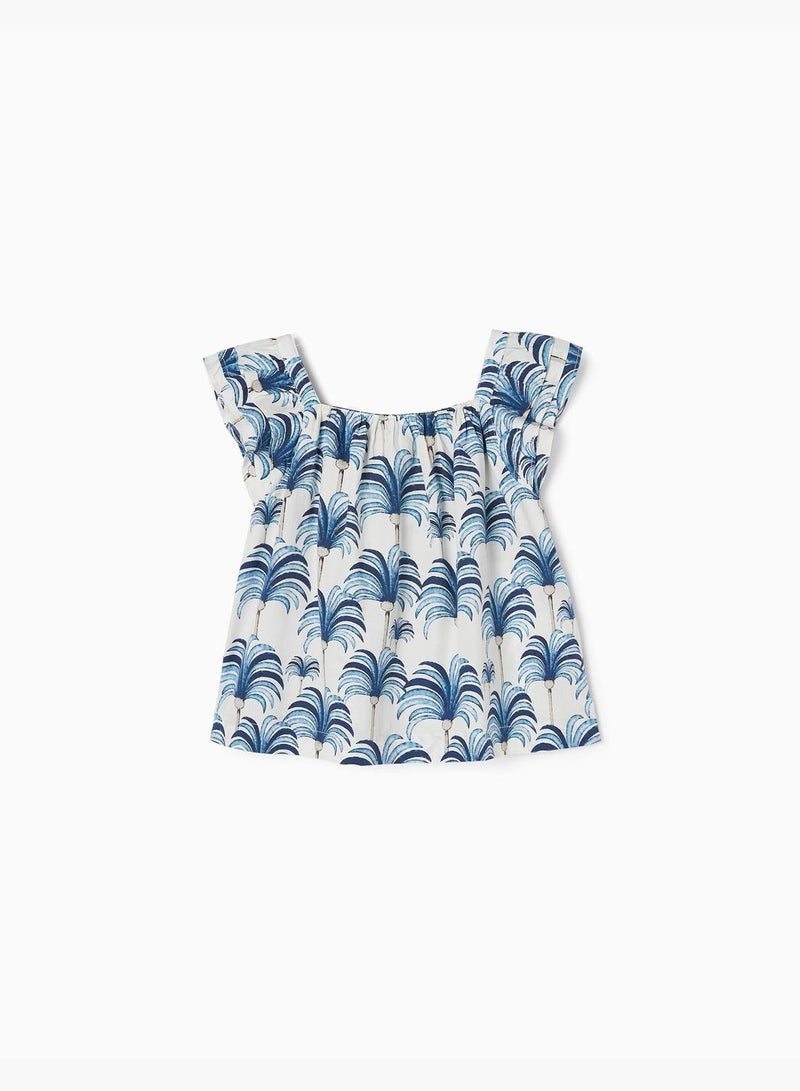 Zippy Cotton Top For Girls Palm Trees