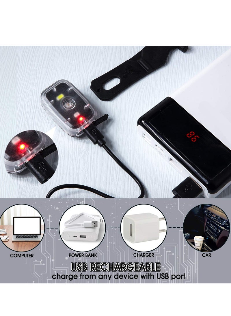 Running Light USB Rechargeable Safe LED Clip-on Strobe with 5 Lighting Modes High Visibility Accessories for Cycling Hiking Walking at Night