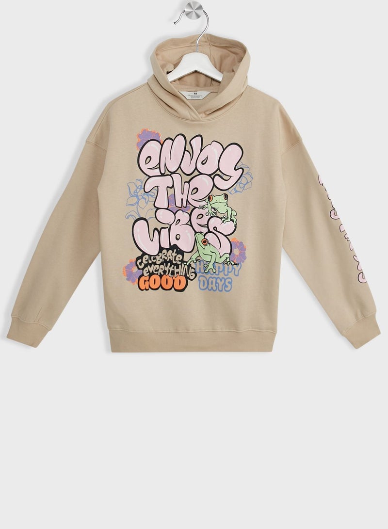 Youth Oversized Graphic Print Hoodie