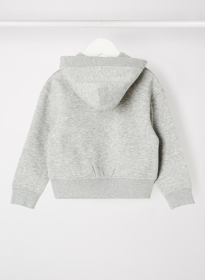 Kids/Teen Metallic Logo Hoodie Light Grey Heather