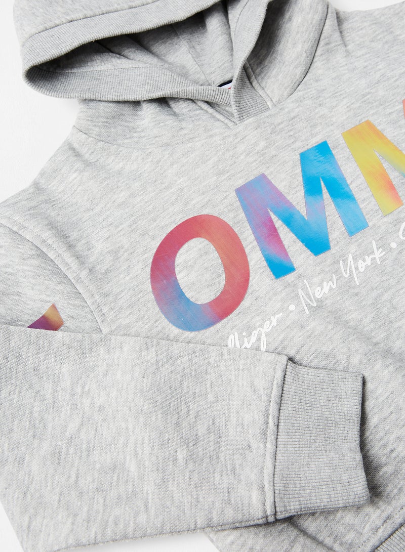 Kids/Teen Metallic Logo Hoodie Light Grey Heather