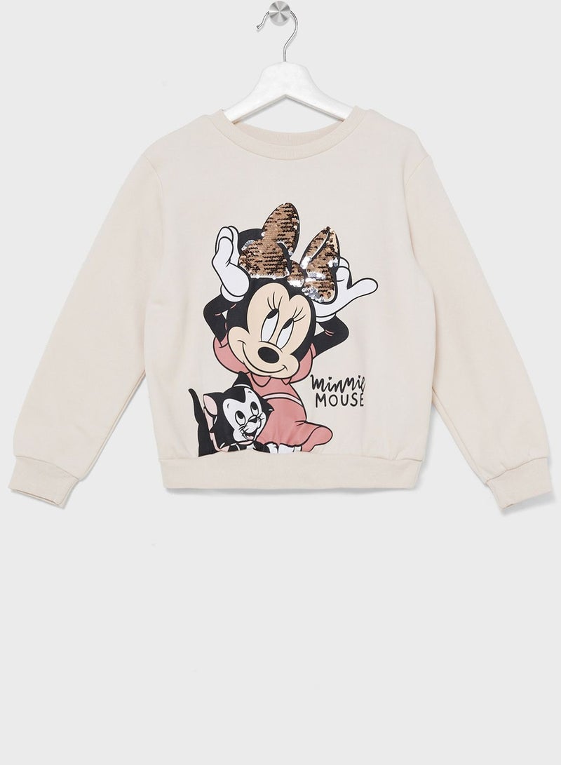 Kids Minnie Print Sweatshirt