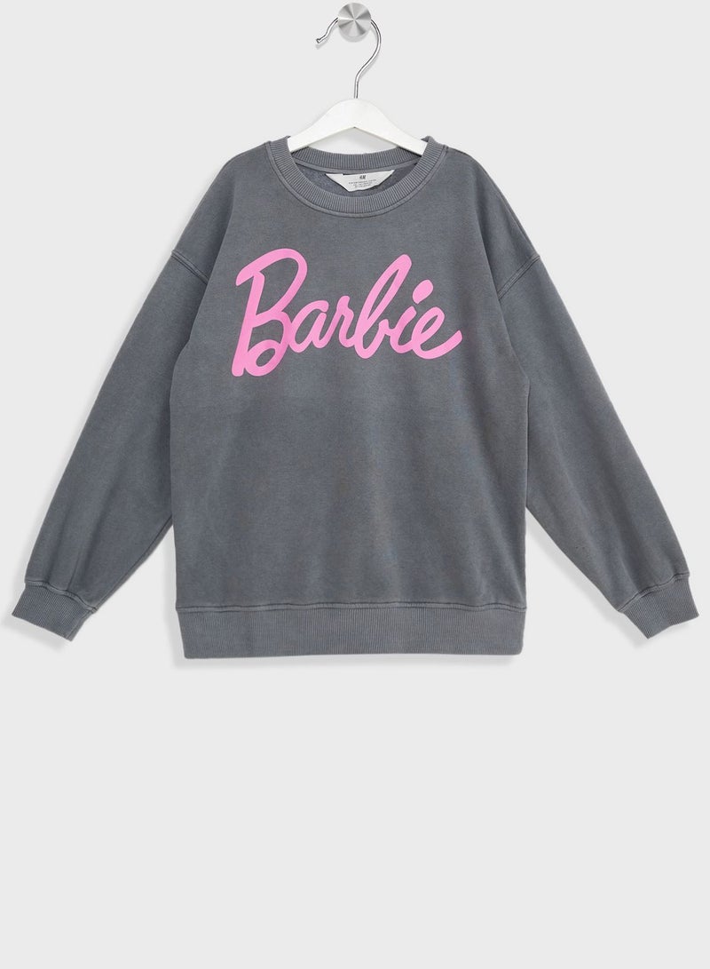 Youth Barbie Print Sweatshirt