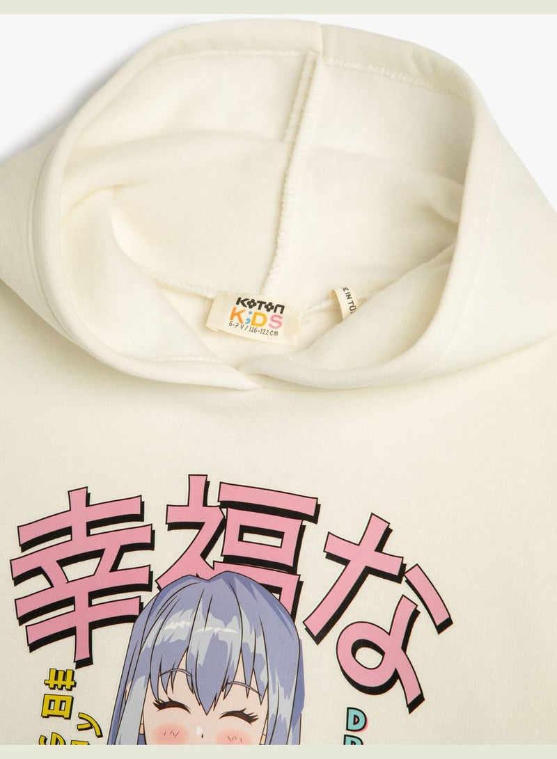 Hoodie Long Sleeve Anime Printed Brushed Interior