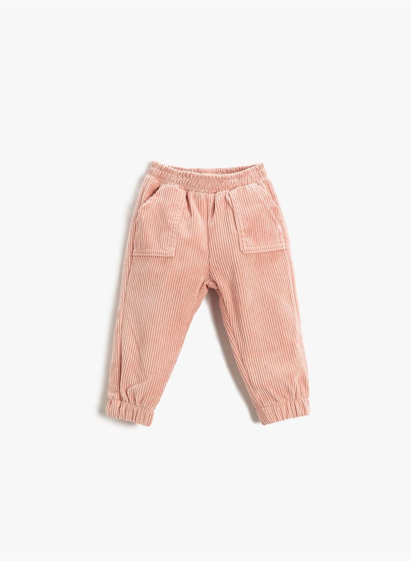 Corduroy Jogger Trousers Pocket