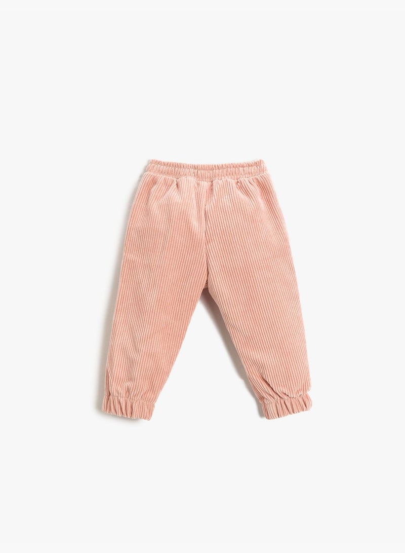 Corduroy Jogger Trousers Pocket