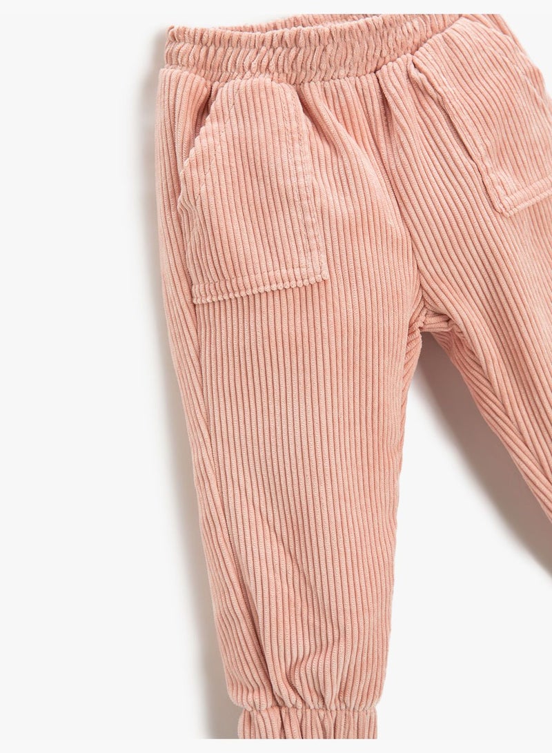 Corduroy Jogger Trousers Pocket