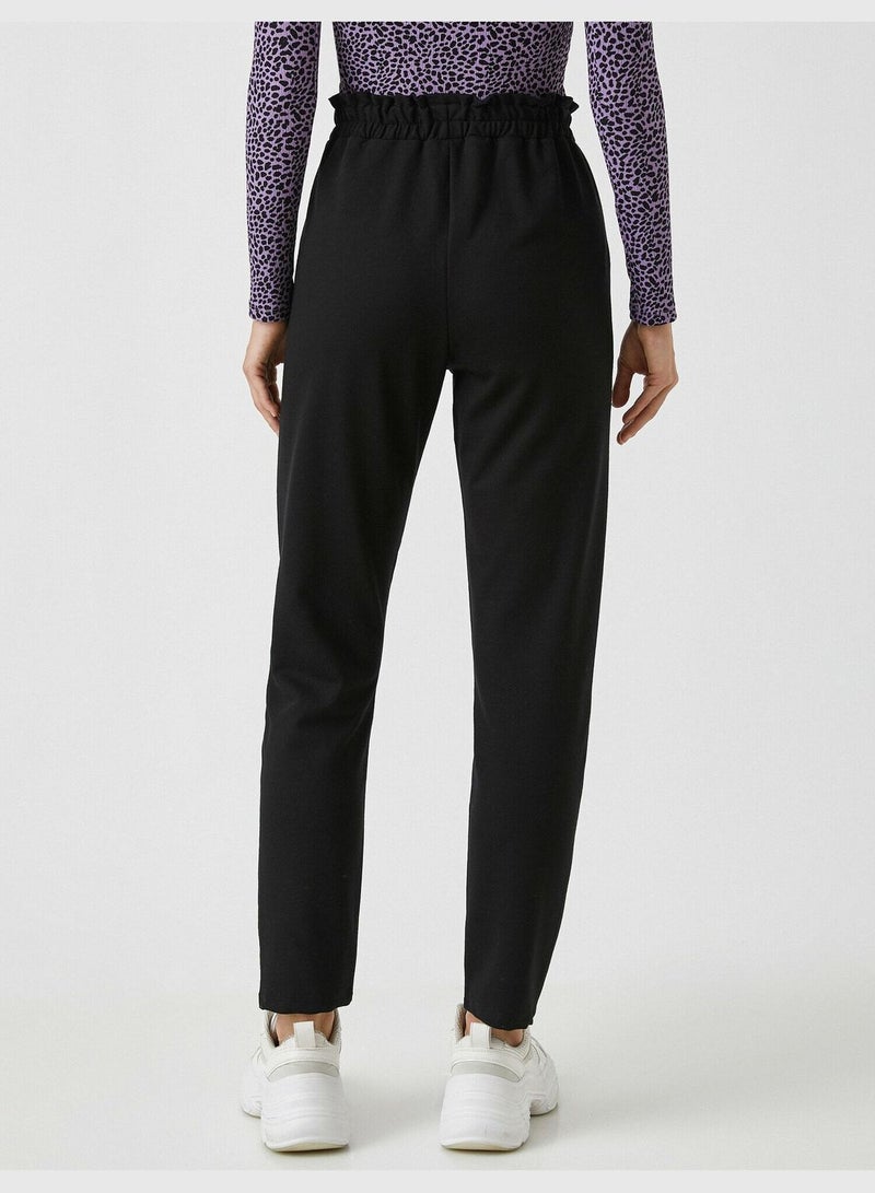 High Waist Belt Detail Trousers