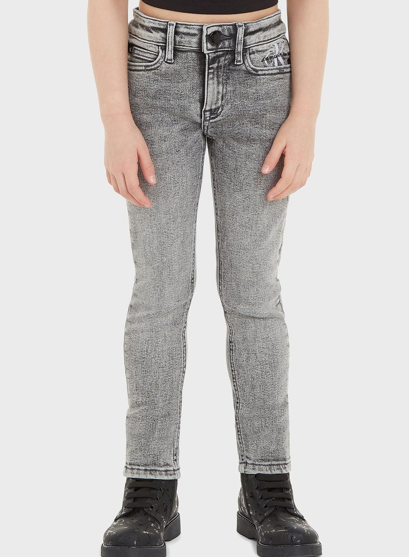 Kids Mid Wash Skinny Jeans