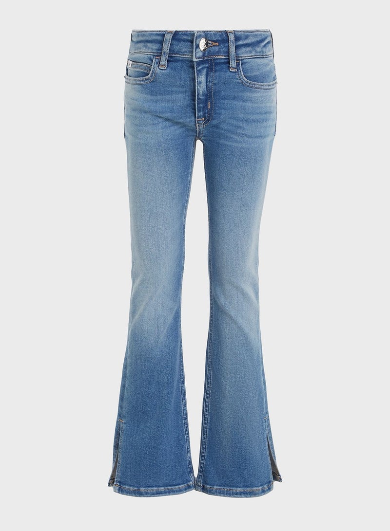 Kids Mid Wash Flare Jeans