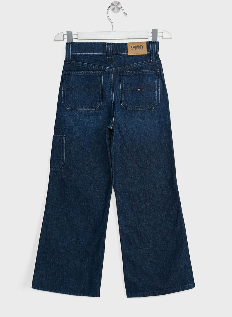 Youth Wide Leg Cargo Jeans