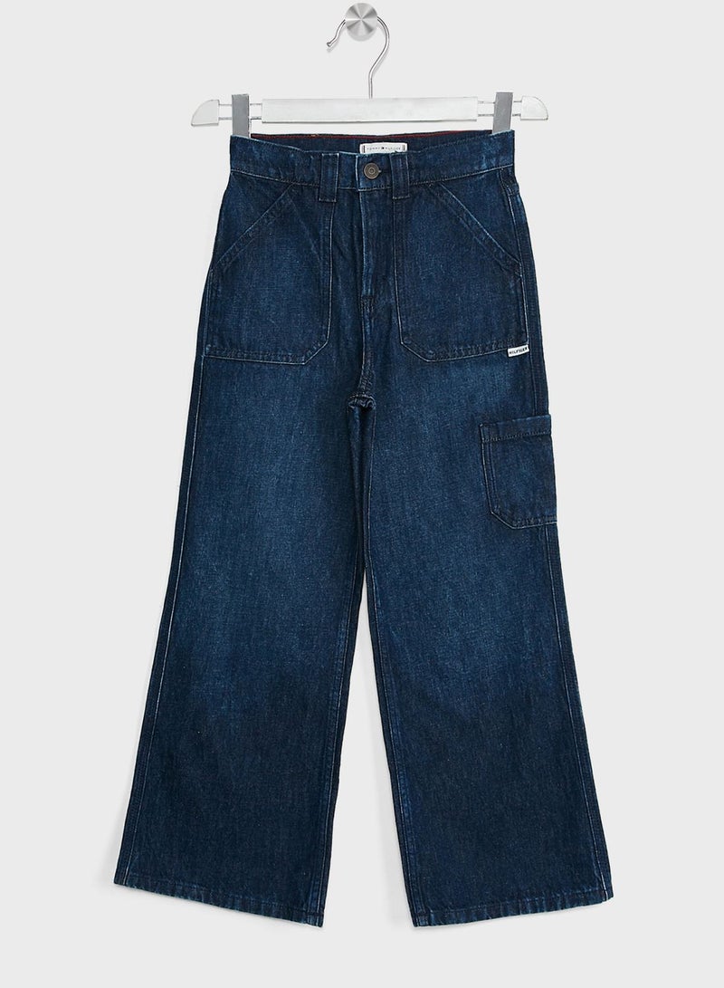 Youth Wide Leg Cargo Jeans