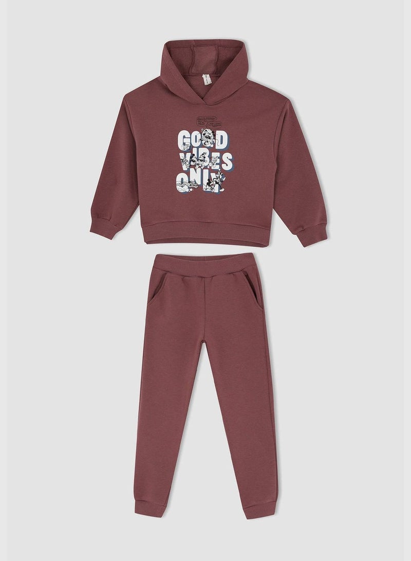 Disney Mickey & Minnie Licenced Regular Fit Long Sleeve Hoodie & Jogger Set