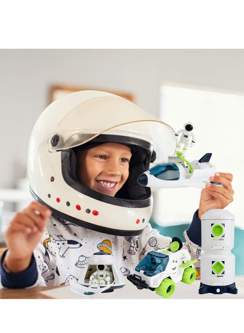 Astronaut Space Ship Play Set, Shuttle Rocket Pretend, City Mars Exploration Toy Kit, Roleplay Spaceship for Boys and Girls, Educational Toys Kids