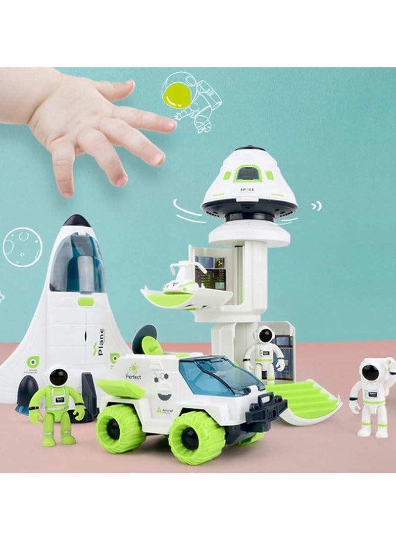 Astronaut Space Ship Play Set, Shuttle Rocket Pretend, City Mars Exploration Toy Kit, Roleplay Spaceship for Boys and Girls, Educational Toys Kids