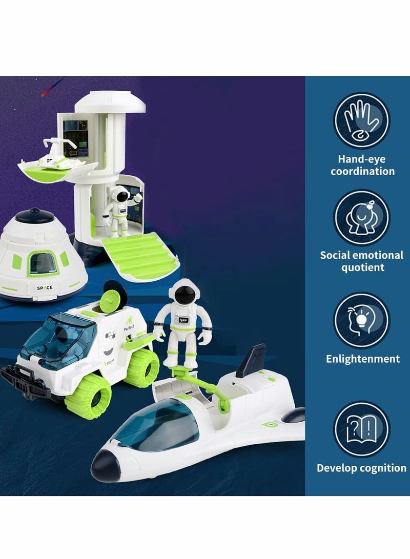 Astronaut Space Ship Play Set, Shuttle Rocket Pretend, City Mars Exploration Toy Kit, Roleplay Spaceship for Boys and Girls, Educational Toys Kids