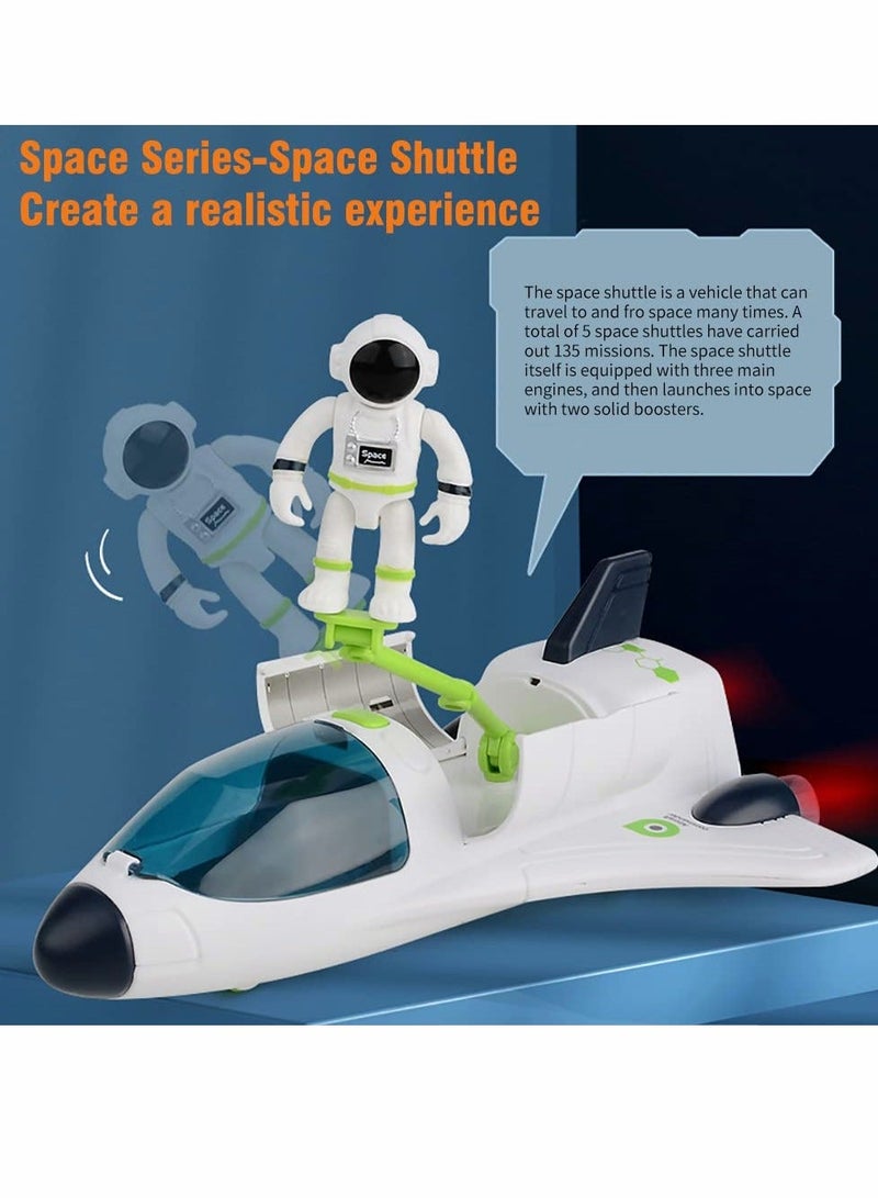Astronaut Space Ship Play Set, Shuttle Rocket Pretend, City Mars Exploration Toy Kit, Roleplay Spaceship for Boys and Girls, Educational Toys Kids