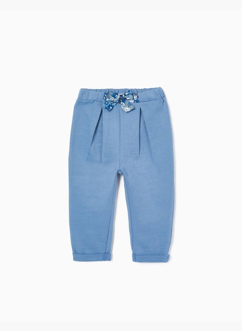 Zippy Cotton Joggers With Bow For Baby Girls