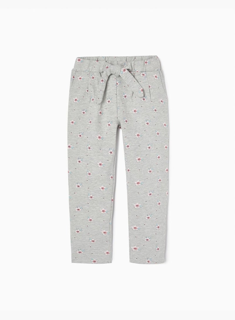 Zippy Joggers With Floral Motif For Girls